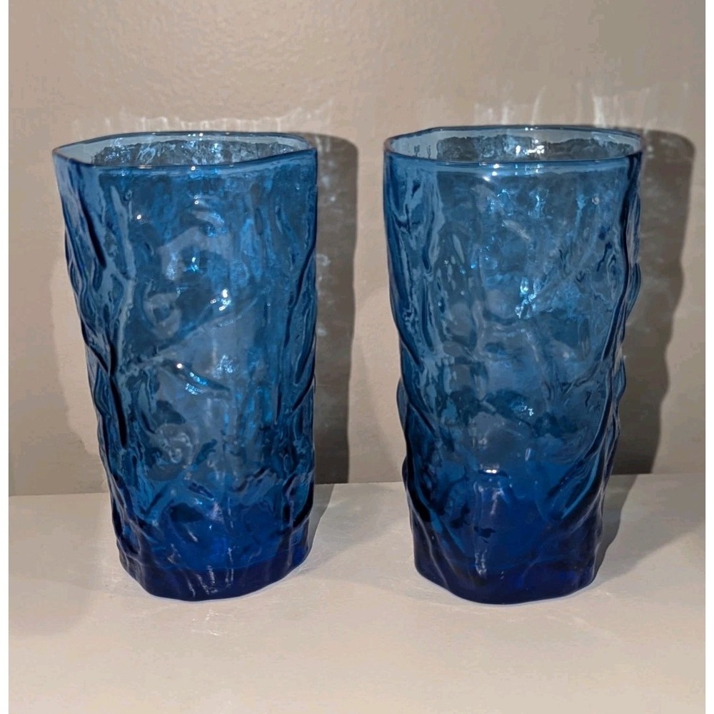 Coastal Cottagecore Seneca Driftwood Delphine Royal Blue 5 ¼" Tumblers Set Of‎ 2
